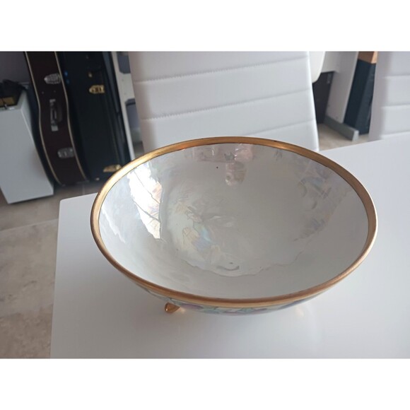 Hand Painted Signed Alpha Walker Witt Ornate Art Bowl Gilt Blank Vintage - Picture 7 of 14